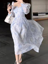 Ingvn - Women Summer Casual Elegant Midi Dress Ladies Vintage Long Sleeve Party Vestidos Female Holiday Clothes