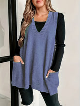 Plus Size Cozy Knitted Sweater Vest - Soft V Neck Sleeveless Design, Casual Solid Color Top for Fall & Winter, Women's Comfortable Plus Size Clothing for Everyday Wear