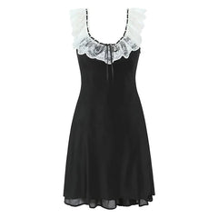 Romantic Girl Lace Spliced Sexy Off Shoulder Dress Women Short Sleeve Slim A-line Mini Dresses Summer Robe
