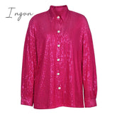 Ingvn - Sparkly Two-piece Set Party Outfits For Womens Sequin Top Blouse Shirt And Pants Suit Female Luxury Evening Tracksuit New
