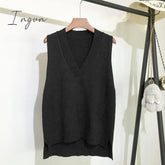 Ingvn - V-neck knitted Vest Women's Sweater Autumn And Winter New Korean Loose Wild Pink Sweater Vest Women Sleeveless Sweater 11810
