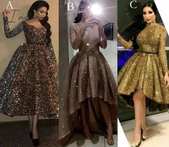 Ingvn - Evening Celebrity Prom Ball Gown Dresses 2023 Woman Party Night Short Elegant Plus Size Arabic Dubai Gold Formal Dress