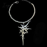 Ingvn - Grunge Accessories Irregular Letter Pendant Necklace Punk Jewelry Thorn Necklaces for Women Goth Choker Korean Fashion Chains