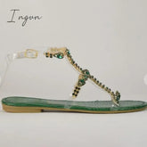 Ingvn - Jewelry Inlaid Fashion Transparent Sandals