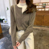 Cashmere Sweater Cardigan Women Single Breasted Long Sleeve Elegant Vintage Jumper Solid Wool Knitted Autumn Winter Outwear