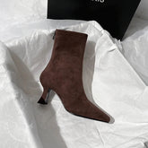 Pointed Toe Women Sock Short Boots Fashion Side Zipper Ankle Booties Thick High Heel Autumn Winter Ladies Shoes Botas Femininas