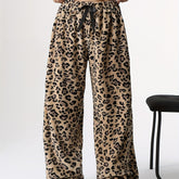 Y2K Elastic Waist Wide Leg Pants - Leopard Pattern Low Waist For Spring & Fall - Women's Clothing