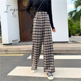 Ingvn - Sweatpants Women Clothes Pants Streetwear Winter Fashion Korean Style Wide Leg Harajuku Baggy Black High Waisted Vintage