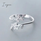 Simple Fashion Silver Color Feather Dolphin Adjustable Ring Exquisite Jewelry Ring For Women Party Wedding Engagement Gift