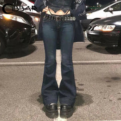 y2k Flare Jeans Casual Low Rise Cute Trousers Aesthetic Streetwear Vintage Cargo Pants Women Korean Distressed Mom Jeans