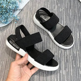 Ingvn - 2024 Sports women's sandals elastic elastic summer new students flat outside wear fairy wind Roman beach women's shoes