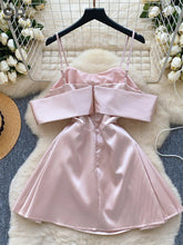 Birthday Party Satin Dress Women Sleeveless Off Shoulder Zipper Design Bodycon Senior Sexy Fashion Bow Mini Dresses