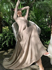 Elegant Casual Knitted Dresses for Women Long Sleeve Evening Party Prom Slim A-Line Dress One Piece Femme Fashion Vestido Robe
