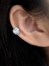 Korean Fashion Love Heart Crystal Zircon Fake Piercing Ear Cuff for Women Aesthetic Jewelry New Wedding Party Accessories