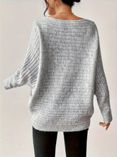 Long Sleeve Ribbed Crew Neck T-Shirt for Spring & Fall, Elegant Women's Clothing
