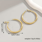 1 Pair Exquisite Bohemian Chic Geometric Circle Hoop Earrings - Minimalist Statement Jewelry for Daily Wearing with Large Circle Design, Elegant Style, and Versatile Accessory for Any Occasion