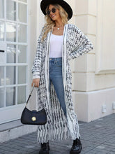 Plus Size Elegant Ombre Knitted Cardigan - Soft Slight Stretch Fabric, Tassel Hem, Long Sleeve, Open Front, Machine Washable - Perfect for Fall/Winter Season