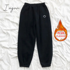 Ingvn - Smiley Face Embroidery Sweatpants