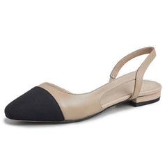 Meotina Low Heels Real Leather Slingbacks Shoes Women Square Toe Pumps Thick Heel Shoes Brand Design Lady Footwear Size 40