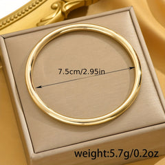 1pc Elegant Golden-Tone Thin Tube Bangle - Fashionable Everyday Womens Minimalist Vacation Jewelry - Simple, Resin, No Plating, Perfect for Music Festival, Party, Casual Dating, and All Seasons