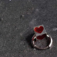 Korean Fashion Women Red Heart Hoop Earrings for Gothic Punk Hip Hop Female Piercing Dangle Earrings Party Aesthetic Jewelry