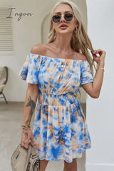 Ingvn - Off-Shoulder Short Flutter Sleeve Mini Dress