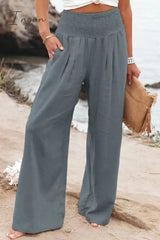 Ingvn - Casual Solid Patchwork Straight High Waist Straight Solid Color Bottoms(8 Colors)