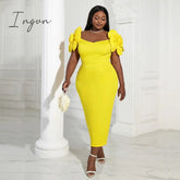 Ingvn - Formal Dress for Women Evening Party Flower Applique Sleeveless Elegant Long Dresses Night Out Wedding Guest Gown 4XL