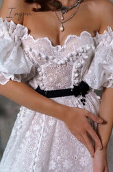 Ingvn - Ladies Lace Sexy Tube Top Evening Dress