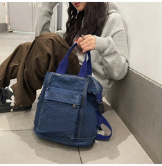 Ingvn Denim Zipper Ladies Backpacks Large Capacity Bags for Women Casual Versatile Free Shipping Mochilas Para Mujer