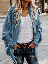 Cozy Women's Casual Solid Color Open Front Long Batwing Sleeve Cardigan for Fall & Winter