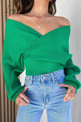 Ingvn - Sexy Simplicity Solid Fold V Neck Tops