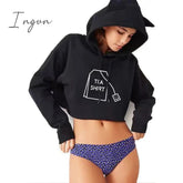 Ingvn - Winter Autumn Letter Print Women Hoodies Crop Sweatshirts Harajuku Best Friends Tv Crop Top Hoodie Long Sleeve Pullovers