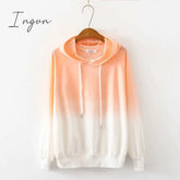 Ingvn - Spring and Autumn New Female Japanese Small Fresh Gradient Long-sleeved Sweatshirt Raglan Sleeves Student Wild Hoodie