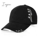Ingvn - Women Men Fashion Baseball Cap With Rings Kpop Bts Snapback Trucker Hat Dad Hat