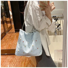 Ingvn Large Capacity Colored Diamond Women's Shoulder Bag Fashion Design Ladies Underarm Bag Simple Soft Female Tote Purse Handbags
