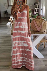 Ingvn - V Neck Spaghetti Strap Casual Maxi Dress(3 colors)