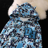 Ingvn - Harajuku Demon Embroidery Hoodies Oversized Camouflage Sweatshirt Gothic Goth Zip Up Hoodie Y2k Clothes Couples Streetwear Women