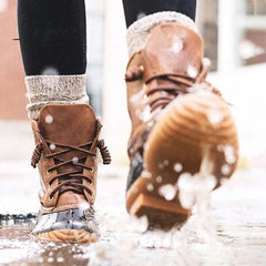Ingvn - Women Waterproof Lace Up Duck Boots