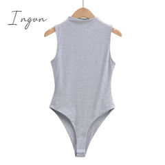 Ingvn - Summer outfits for women elegant bodysuit women sexy bodycon bodysuits black sleeveless one piece outfit women fashion
