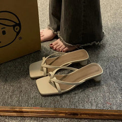 Ingvn Summer Off White Shoes for Women Open Toe Slides with Heel Sandals Outside Woman Slippers Flip Flops B Designer Casual Eva