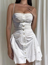 Ruched Button-Front Summer Dress