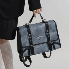 INGVN 2024 New Trendy Fashion Students Schoolbags High-capacity Preppy Women Shoulder Handbags Vintage Y2k Aesthetic Star Backpacks