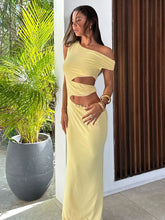 Hollow Sexy Maxi Dress Women Irregular Skinng Ruched Diagonal Collar Sleeveless Vacation Beach Party Fashion Vestidos