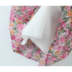 New Women Lace Spliced Floral Print Spaghetti Strap Sexy Dress Sleeveless V Neck Female Holiday Summer Dress Short