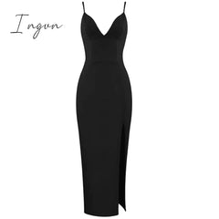 Ingvn - Bandage Women Dress New Summer Sexy Party Club Elegant Bodycon Bandage Dress Spaghetti Strap Ladies Clothes