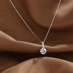 New Trendy Simple Bling Zircon Water Drop Pendant Necklace for Women Niche Design Party Jewelry Girlfriend Gifts