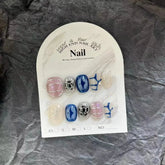 10PCS Wearable Handmade Press On Nails Blue y2k Designed Fake Nail Reusable Artificial Manicuree Art Nail Tips For Girls