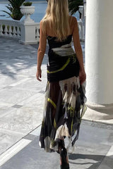 Ingvn - Sexy College Floral Asymmetrical Strapless Dresses