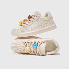 Ingvn Ladies Shoes Round Toe Women Footwear High On Platform Off White Low Sale Offers Stylish A Light Korean Original Urban 39